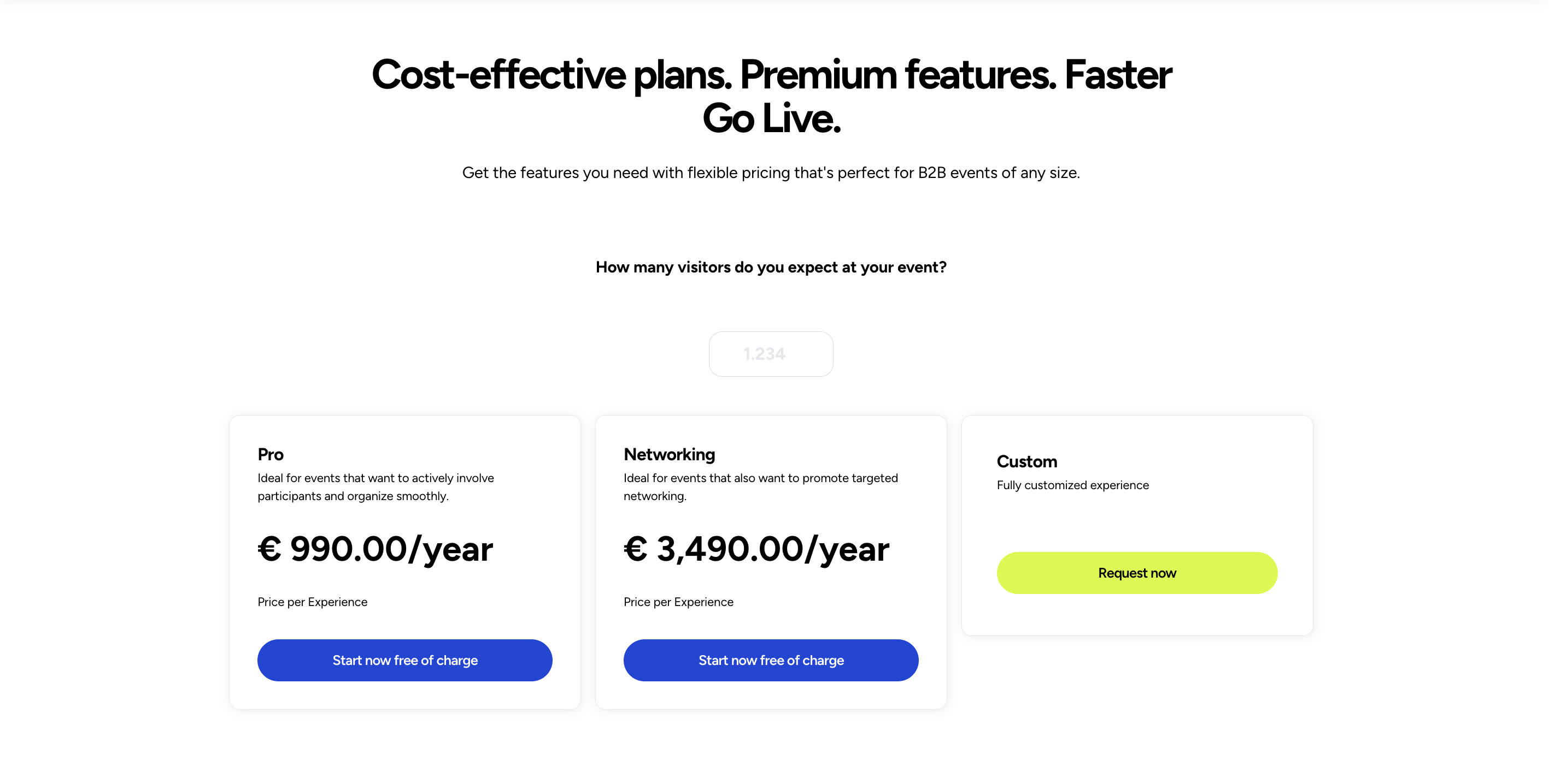 Website pricing page